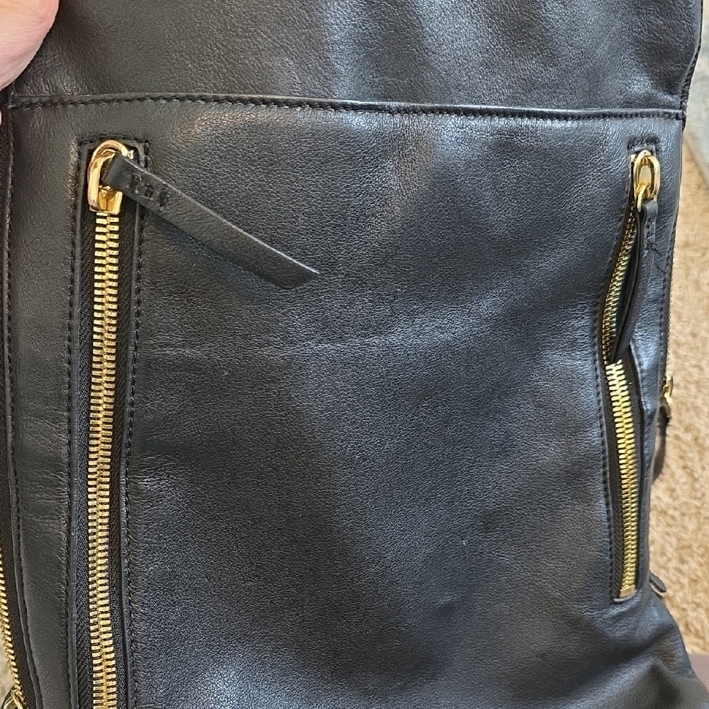 Margot Black Leather Laptop Backpack - Picture 12 of 16